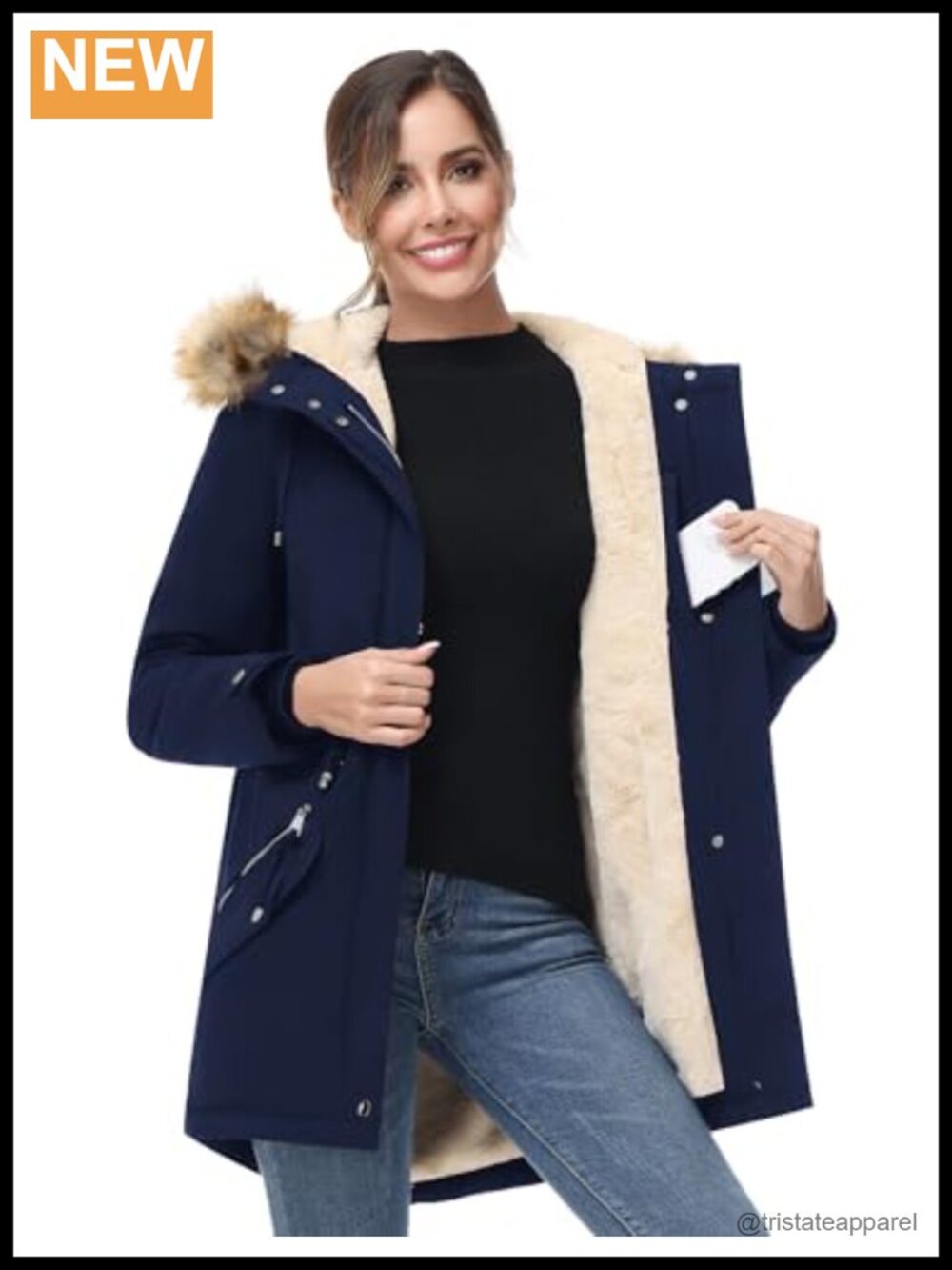 Waterproof Sherpa Fleece-Lined Winter Parka Coat